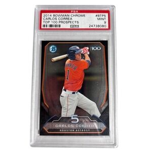 PSA 9 Carlos Correa 2014 Bowman Chrome #BTP5 Top 100 Prospects baseball card